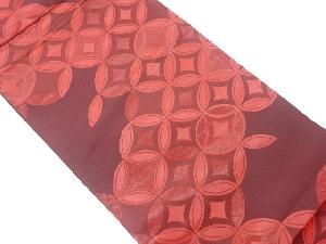 七宝模様織出し袋帯